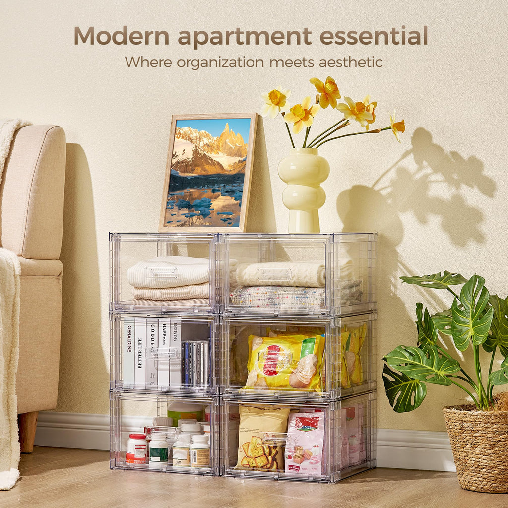 Clear Stackable Storage Drawers 4 Pack 15QT U348