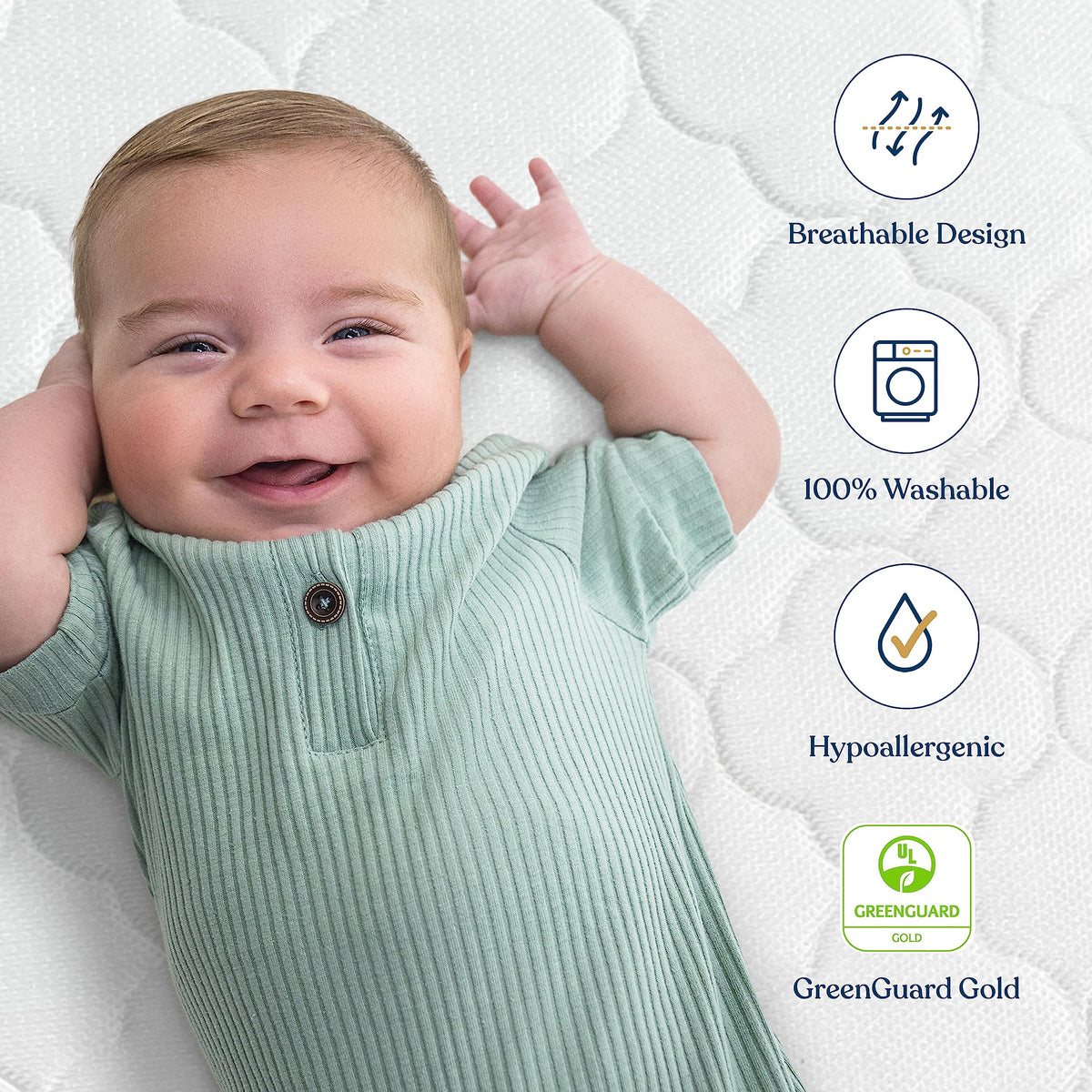 100% Breathable Dual Sided 2-Stage Crib & Toddler Mattress S355