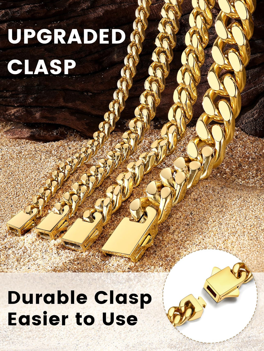 Stainless Steel Cuban Link Chain Necklace H9608
