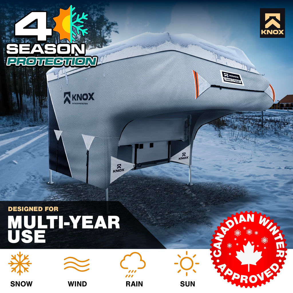 RV Truck Camper Cover with Ladder Cover and Gutter Cover O604348